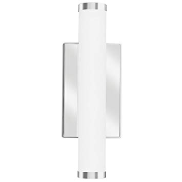 Lithonia Lighting Contemporary Cylinder 1 Foot Chrome 3K LED Decorative Wall Light, Sconce