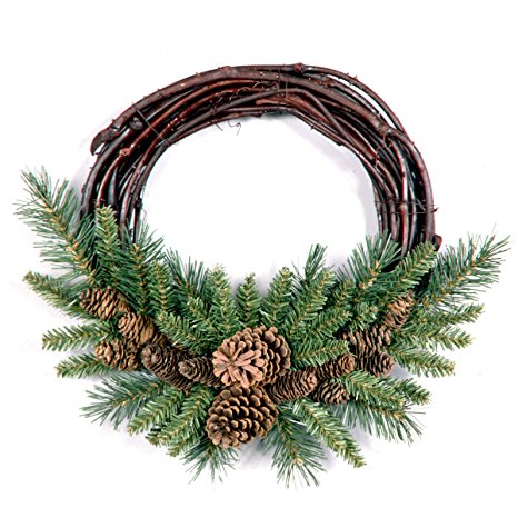 National Tree 16 Inch Pine Cone Grapevine Wreath (PC-16GV-1)