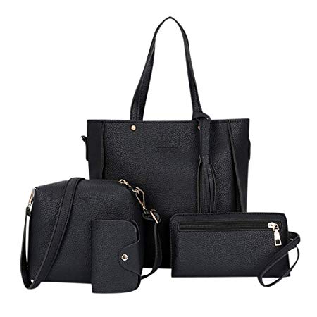 QUNANEN Women Shoulder Bag Bag 2019 Four-Piece Shoulder Bag Messenger Bag Wallet Handbag Daypacks