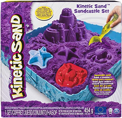 Kinetic Sand The One Only Sandcastle Set 1lb Sand, Molds Tools, Purple Sand