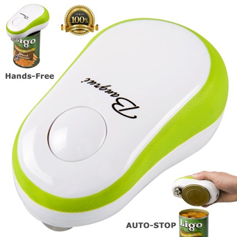 BangRui Can Opener Electric One Touch Can Opener Best Can Opener Soft Edge Automatic Electric Can Opener with Assistive Auto-Stop (green)