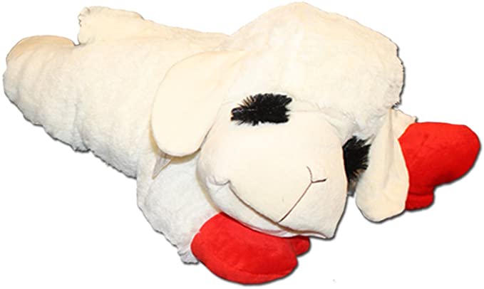 Multipet Officially Licensed Lamb Chop Plush Dog Toy, Jumbo, 24-Inch, White