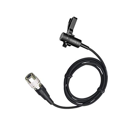 Audio-Technica AT831cW Cardioid Condenser Clip-On Lavalier Mic Terminated with locking 4-pin connector for A-T UniPak body-pack wireless transmitters