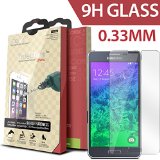 Samsung Galaxy Alpha Screen Protector iCarez 033 Tempered Glass Highest Quality Premium Anti-Scratch Bubble-free Reduce Fingerprint Screen Protector Easy Install Product with Lifetime Replacement Warranty 1-Pack033mm 25D Rounded Edges - Retail Packaging 2015