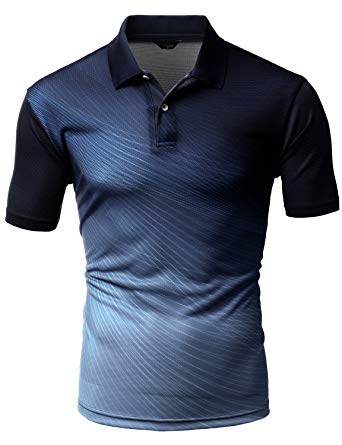 Xpril Men's Cool Max Fabric Sporty Design Printed Polo T-Shirt