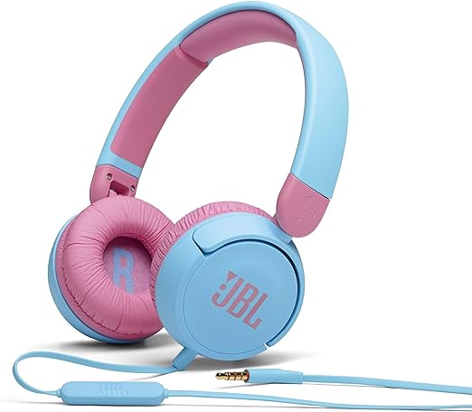 JBL JR310 Kids On-Ear Wired 3.5mm Headphones - Blue (JBLJR310BLUAM)