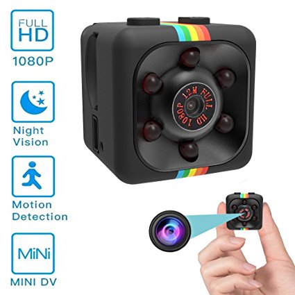 Mini Hidden Camera, Spy Camera, Mocrux Nanny Cam Indoor Hidden Security Camera Best Digital Small HD Super Portable with Infrared Night Vision and Motion Detection for Home, Car, Drone, Office