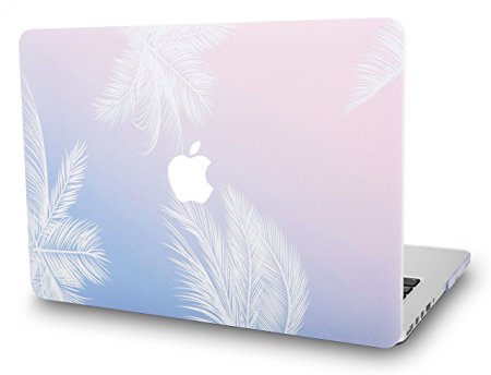 KEC MacBook Pro 15 Inch Case 2017 & 2016 Touch Bar, Cover Plastic Hard Shell Rubberized A1707 (Blue Feather)