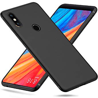 Peakally Xiaomi Mi Mix 2s Case, Black TPU Cover Phone Case Matte Finish Slim Profile Phone Protectors for Xiaomi Mi Mix 2s-Black