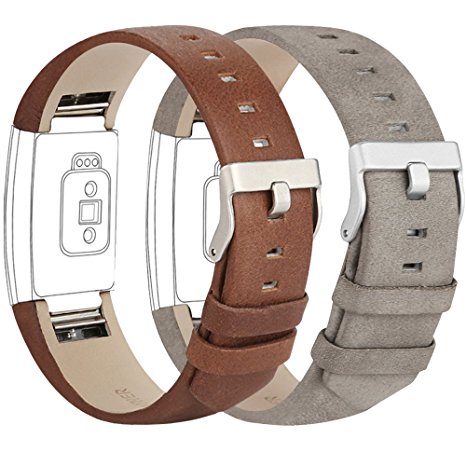 iGK For Fitbit Charge 2 Bands, Genuine Leather Replacement Bands for Fitbit Charge 2