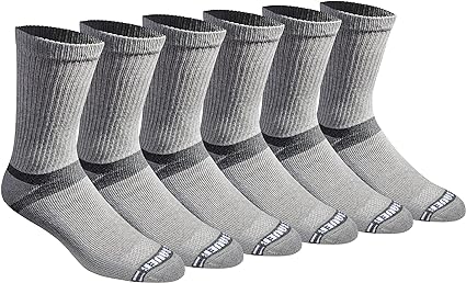 Eddie Bauer Men's Dura Dri Moisture Control 6-Pair Crew Socks