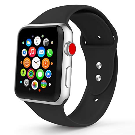 iYou Sport Band Compatible for Apple Watch Band 38MM 42MM, Soft Silicone Replacement Sport Strap Compatible for iWatch 2017 Apple Watch Series 3/2/1, Edition, Nike , All Models More Colors Choose