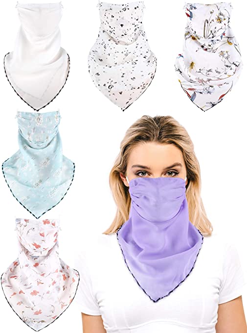 6 Pieces Sun Protection Face Covers Balaclava Breathable Neck Gaiters for Women