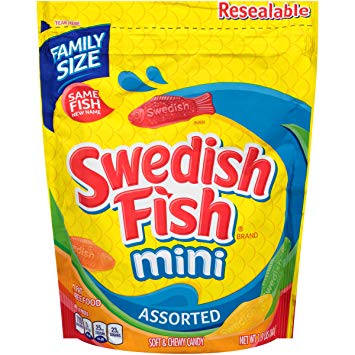 Swedish Fish Assorted Mini Gummy Candy, 1.9 Pound Bulk Bag