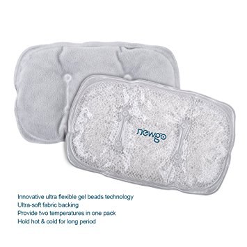 Newgo Soft Ice Pack Reusable Fabric Backing (10.4x6.7 inch) Hot Cold Gel Pad Freezer Pack for Injuries Flexible Gel Beads Therapy Compress for Sprains,Fever,Arthritis,Bruises,Muscle Pain Relief-Large