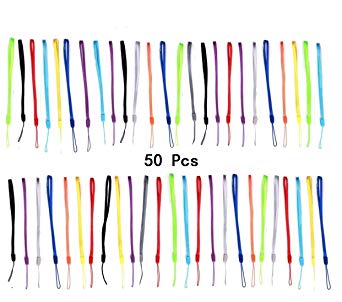 King's deal Bundle 50 PCS(10color x 5) 7 Inch of Colorful Hand Wrist Strap Lanyard for Camera Cell Phone Ipod Mp3 Mp4 USB Flash Drive and Other Electronic Devices- Assorted(random Colors)