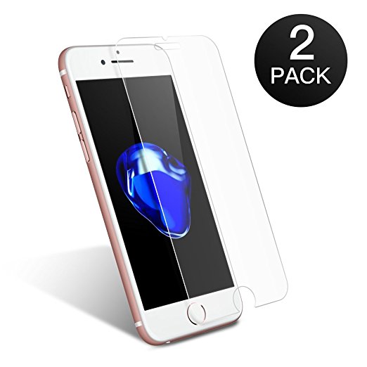 [2-Pack] iPhone 7 Plus Screen Protector,Coolreall iPhone 7 Plus Tempered Glass Screen Protector-Transparent (0.25mm HD Ultra Clear)