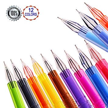 Gel Pens Set, iMustech Premium Gel Pen with Diamond Head, Colored Fineliner Gel Pens, Fine Point, with 0.5mm Tips, Perfect for Writing or Coloring, Pack of 12(12 Colors)