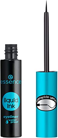 essence liquid ink eyeliner waterproof, eye liner, no. 01, black, defining, long-lasting, waterproof, vegan, perfume free (3 ml)