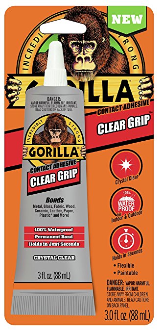 Gorilla 8040001 Clear Grip Contact Adhesive, 3 Oz., Clear