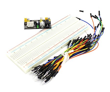 USPRO® MB-102 MB102 830 Tie Points Solderless Breadboard  3.3v/5V Power Supply Module   65pcs Jumper cable Kits for Arduino