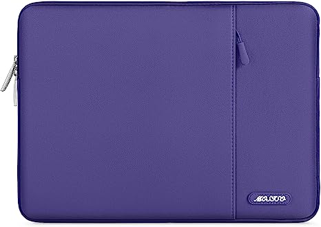 MOSISO Laptop Sleeve Bag Compatible with MacBook Air/Pro, 13-13.3 inch Notebook, Compatible with MacBook Pro 14 inch 2023-2021 A2779 M2 A2442 M1, Polyester Vertical Case with Pocket, Prune Purple