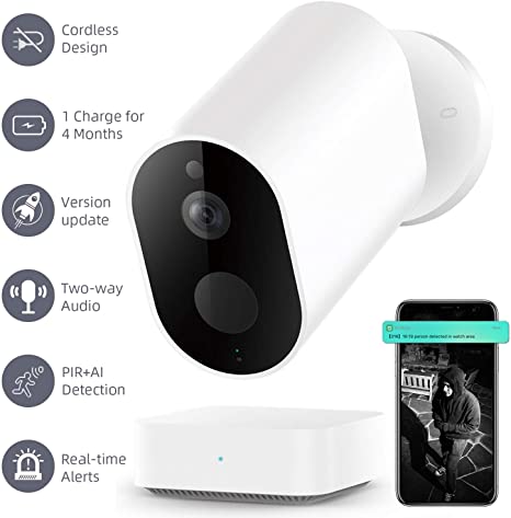 IMILAB EC2 Wireless Outdoor Security Camera, 1080P Rechargeable Battery WiFi Camera, Indoor/Outdoor Surveillance Home Camera with Motion Detection, Night Vision, 2-Way Audio