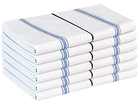 Coney Island Cotton Kitchen Towels Dish Cloth (12 Pack), Cloth Napkin Herringbone Flour Sack Towels - Machine Washable Cotton White Kitchen Dishcloths, Dish Towel & Tea Towels (15 x 25 Inch)