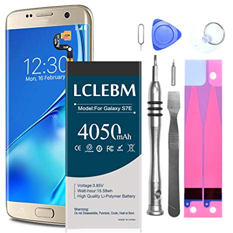 Galaxy S7 Edge Battery Replacement Kit, LCLEBM 4050mAh Li-Polymer EB-BG935ABE Replacement Battery for Samsung Galaxy S7 Edge G935 G935V G935A G935T G935P with Complete Tool Kits -24 Months Warranty