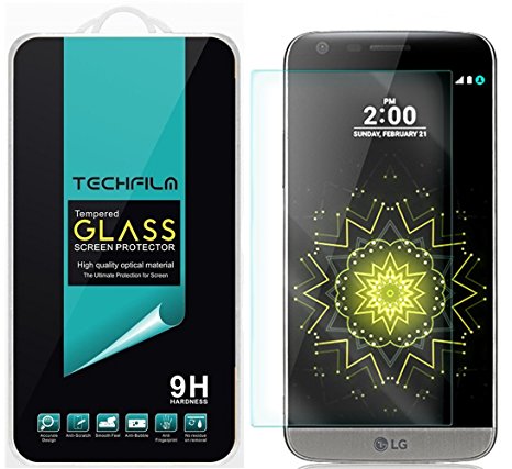 TechFilm LG G5 Tempered Glass Screen Protector, Premium Ballistic Glass Round Edge [0.3mm] Ultra-Clear Anti-Scratch, Anti-Fingerprint, Bubble Free- Retail Packaging