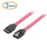 Cable Matters 3 Pack Straight 60 Gbps SATA III Cable - 18 Inches