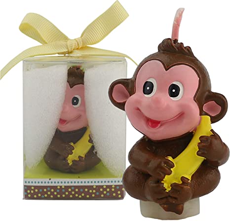 TIHOOD Creative Little Monkey Cartoon Birthday Candle, Smokeless Cake Candle and Party Supplies, Hand-Made Cake Topper Decoration, Great Gift