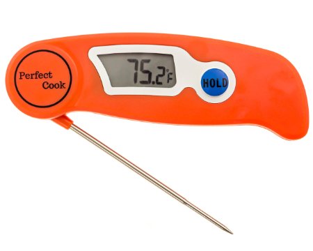 Perfect Cook - Digital Instant read Thermometer with Foldable stainless steel probe, Best for Food, Meat, Cooking, BBQ, Poultry, Grill Food, Oven, Candy & More