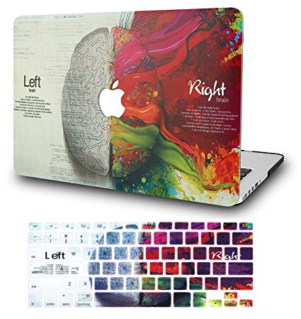 KEC MacBook Air 13 Inch Case with Keyboard Cover Plastic Hard Shell Cover A1369 / A1466 (Brain)