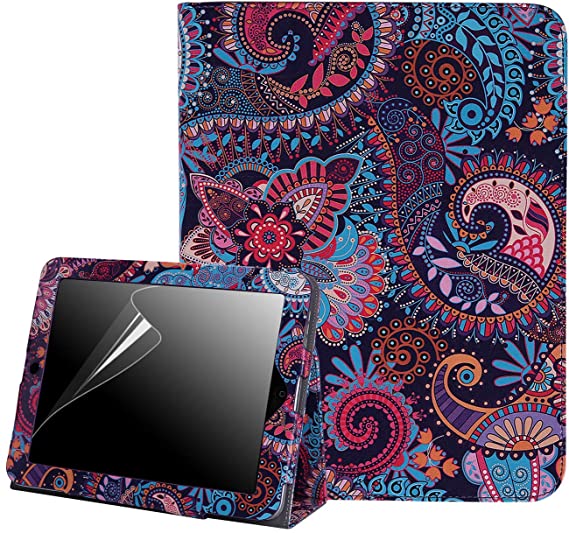 HDE Case for Original iPad 1st Generation - Slim Fit Leather Cover Stand Folio with Magnetic Closure for Apple iPad 1 (Purple Paisley)