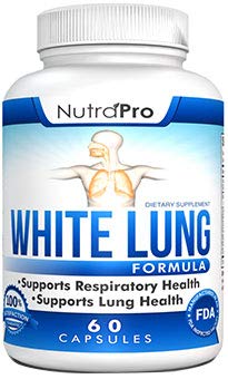 White Lung by NutraPro - Lung Cleanse & Detox. Support Lung Health After Years of Smoking. Supports Respiratory Health. 60 Capsules - Made in GMP Certified Facility.