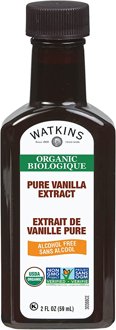 Watkins Organic Pure Vanilla Flavoring, Alcohol Free, Non-GMO, Kosher, 59 ml, 1 Count