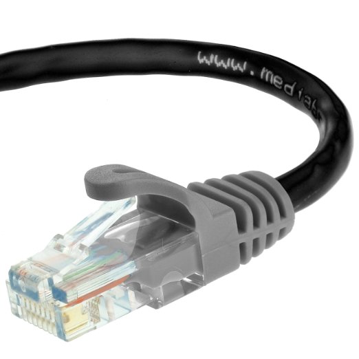 Mediabridge Cat5e Ethernet Patch Cable (15 Feet) - RJ45 Computer Networking Cord - Black - (Part# 31-699-15B )