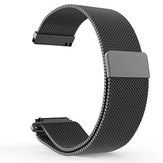amBand 18mm 20mm 22mm 23mm Watch Band, Milanesae Magnetic Stainless Steel Loop Quick Release Bracelet Metal Strap for Men's Women's Watch