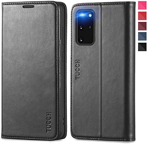 TUCCH Galaxy S20  Case, S20  Plus Wallet Case with[RFID Blocking Protection][TPU Inner Shell][Card Slots], Shockproof PU Leather Folio Case Cover Compatible with Samsung Galaxy S20 (6.7-inch), Black