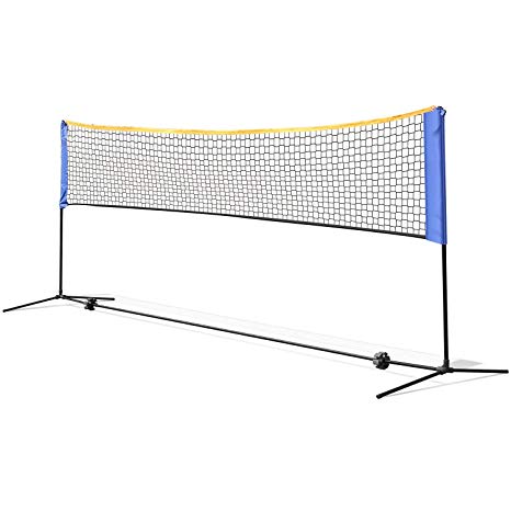 FEMOR Portable Badminton Tennis Net Set, Height Adjustable Net Stand with Carrying Bag and Accessories for Family Sport Outdoor Games