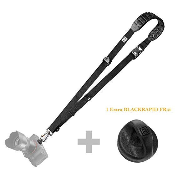 BlackRapid Breathe Cross Shot Camera Strap (1pc of Safety Tether Included) with 1 Extra FR-5