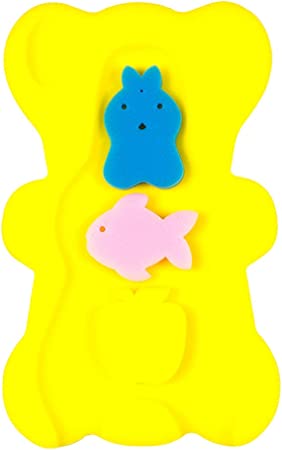 BEWAVE Comfy Baby Bath Sponge Cushion, Skid Proof Bath Mat, Yellow