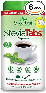 SweetLeaf Stevia Tablets, 100 Count (Pack of 6)