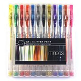 Gel Pens - 12 colored pens with glitter ink by moogs With smooth and even flow these high quality non-toxic pens wont bleed Each set comes with a protective casestand and an exclusive free wallpaper for mobile devices Make awesome art that pops