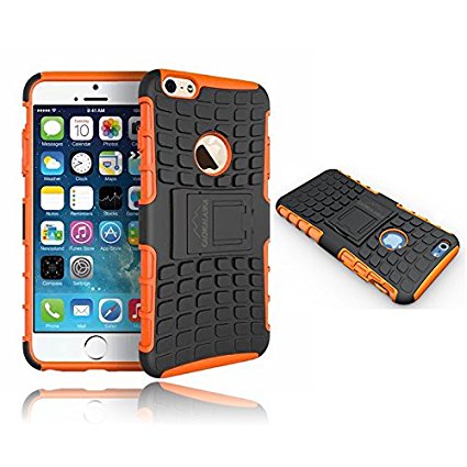 Phone Case 6 plus, iphone 6 Plus Kickstand Case, #1 cell phone Accessory – Slim Fit yet Heavy Duty Rugged Protection, Screen Protector included - No Hassle Guarantee from CacheAlaska174; - Orange
