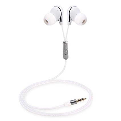 Hoostars HS102 In Ear Earphones , Earbuds With Microphone , Stereo Audio Sound With Strong Bass For PS4 / Xbox One / Smart Phones / Tablets / Laptop PCs / Mac / MP4 HS102(white)