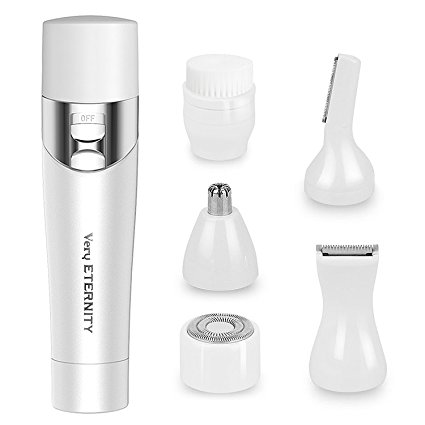 Painless Hair Remover, VAKOO 5 in 1 Electric Shavers for Women with Facial Hair Removal, Women's Body Shaver, Eyebrow Trimmer, Nose Hair Trimmer, Facial Cleansing Brush, USB Charging