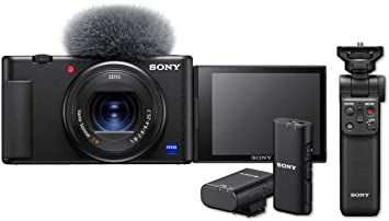 Sony Vlog camera ZV-1 | Digital Camera - Black, with Wireless Microphone and Handgrip, Bundle