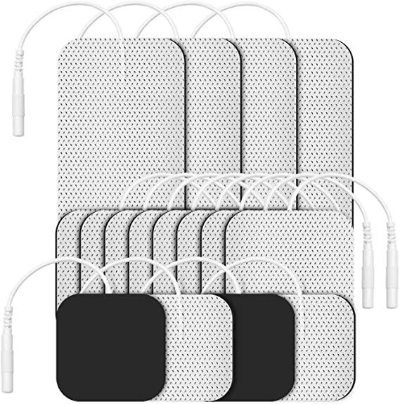 Etekcity TENS Unit Replacement Pads Electrodes for Back Pain Relief 16 Pack 3 Sizes, Compatible with Most Muscle Stimulator EMS Machines, Self-Adhesive & Gel Free for Electrotherapy